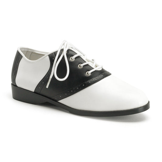 SADDLE-50 Front Lace Up Flat Costume Saddle Shoes