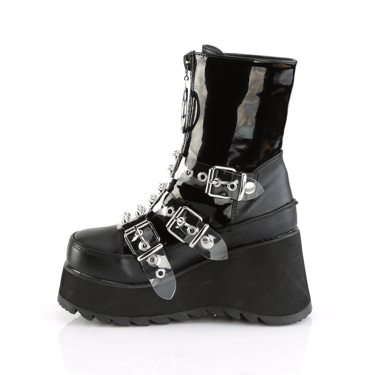 SCENE-51 *3 1/2" PF Mid-Calf Boot w/ 3 Buckle Straps, Front Zip