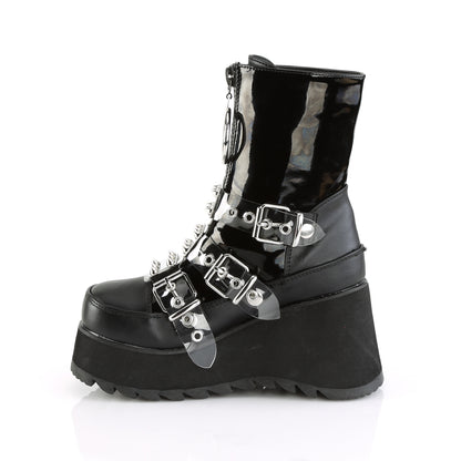 SCENE-51 *3 1/2" PF Mid-Calf Boot w/ 3 Buckle Straps, Front Zip