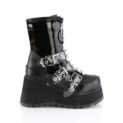 SCENE-51 *3 1/2" PF Mid-Calf Boot w/ 3 Buckle Straps, Front Zip