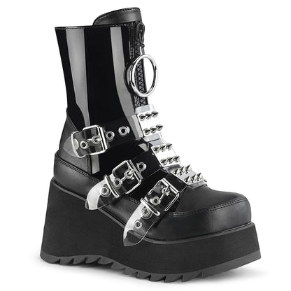SCENE-51 *3 1/2" PF Mid-Calf Boot w/ 3 Buckle Straps, Front Zip