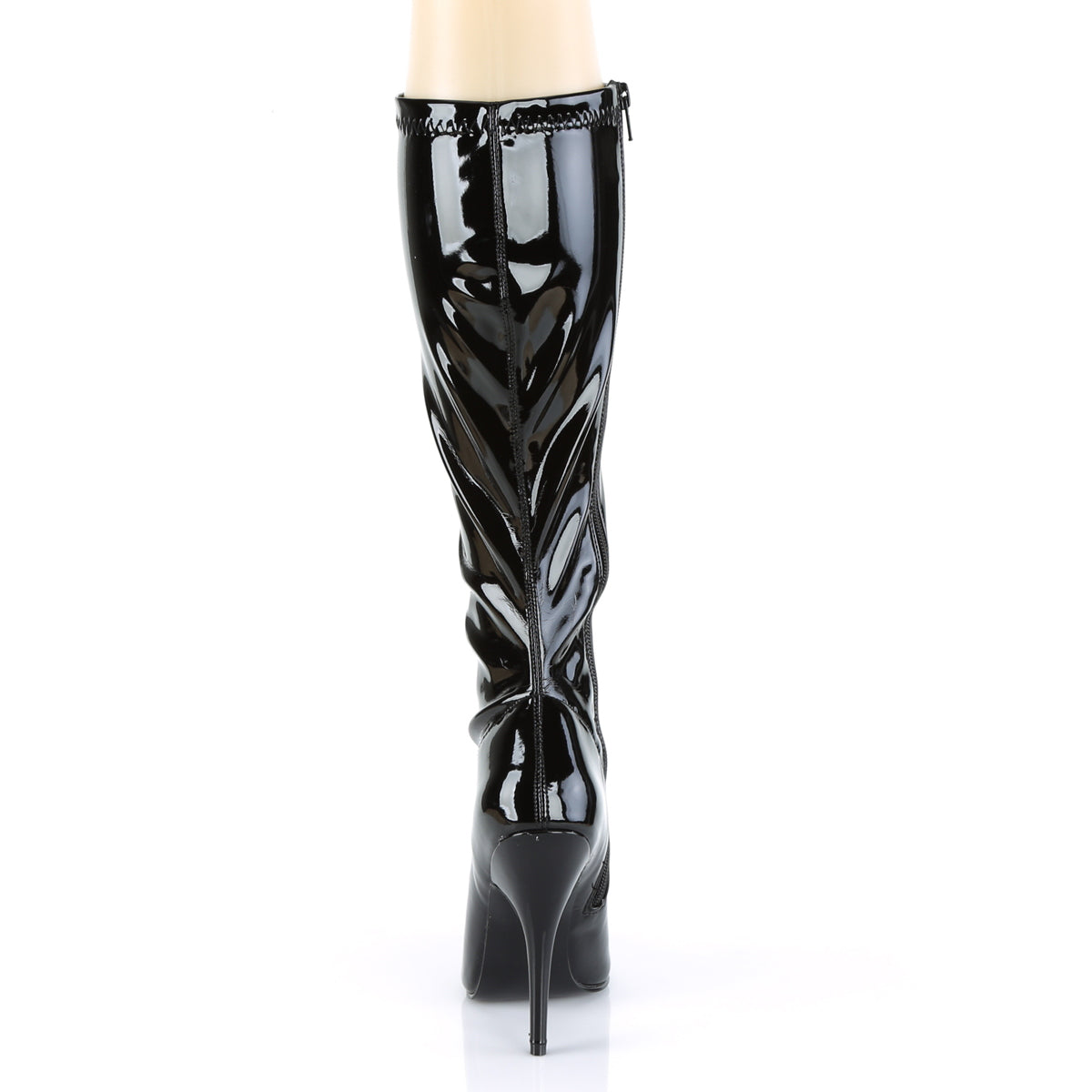 SEDUCE-2000 5" Plain Stretch Knee Boot, Side Zip
