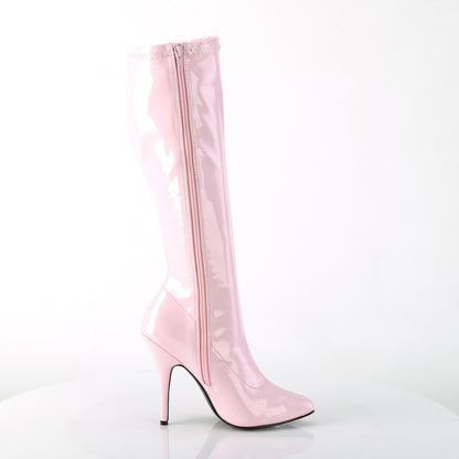 SEDUCE-2000 5" Plain Stretch Knee Boot, Side Zip