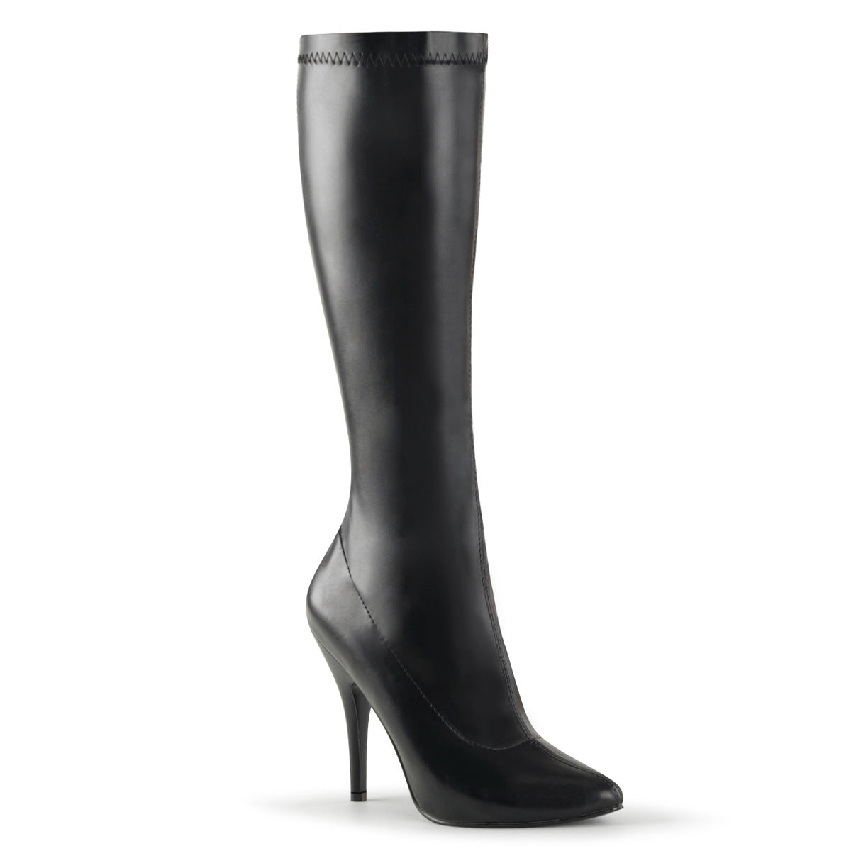 SEDUCE-2000 5" Plain Stretch Knee Boot, Side Zip