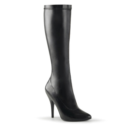 SEDUCE-2000 5" Plain Stretch Knee Boot, Side Zip