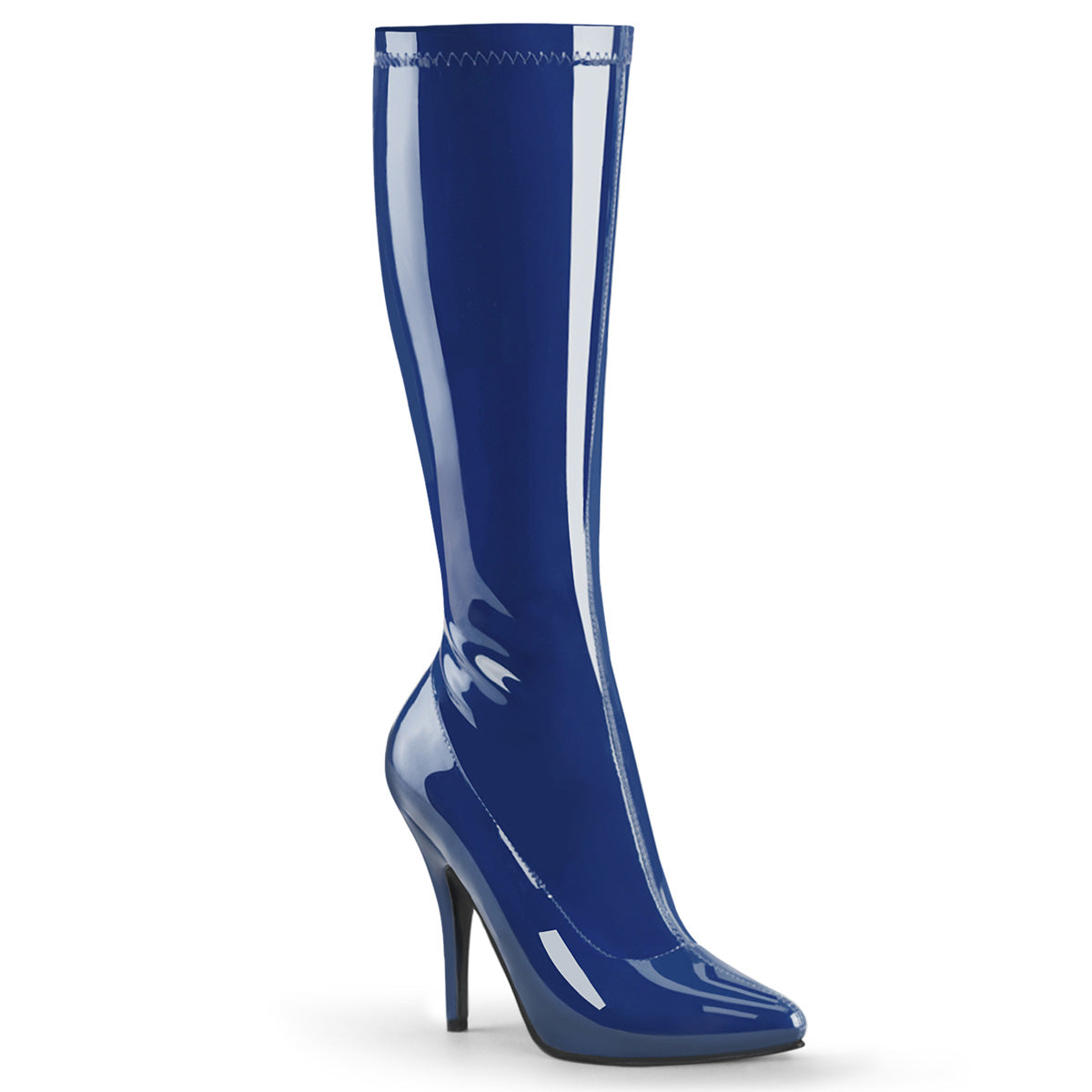 SEDUCE-2000 5" Plain Stretch Knee Boot, Side Zip