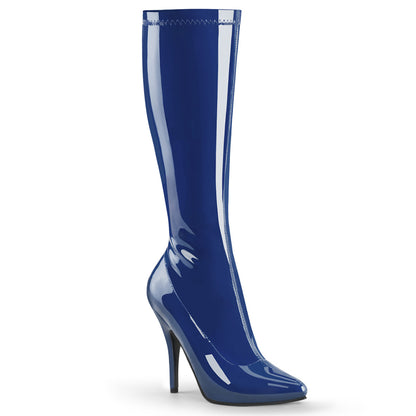 SEDUCE-2000 5" Plain Stretch Knee Boot, Side Zip