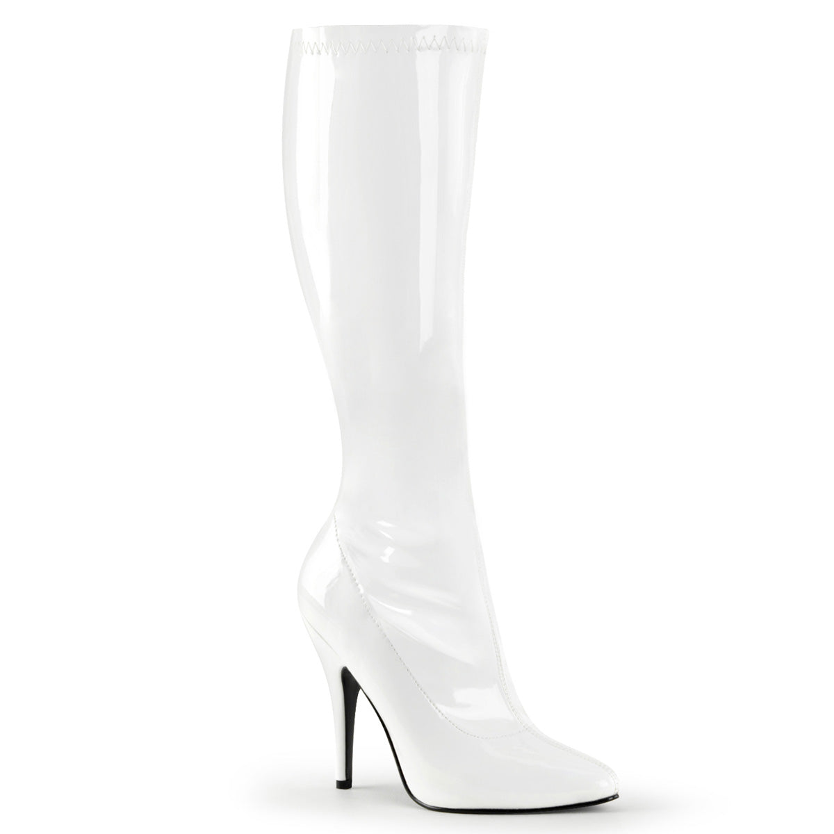 SEDUCE-2000 5" Plain Stretch Knee Boot, Side Zip