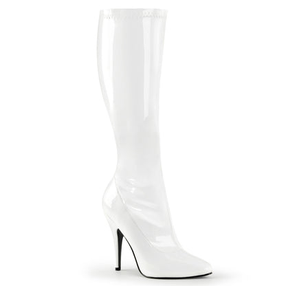 SEDUCE-2000 5" Plain Stretch Knee Boot, Side Zip
