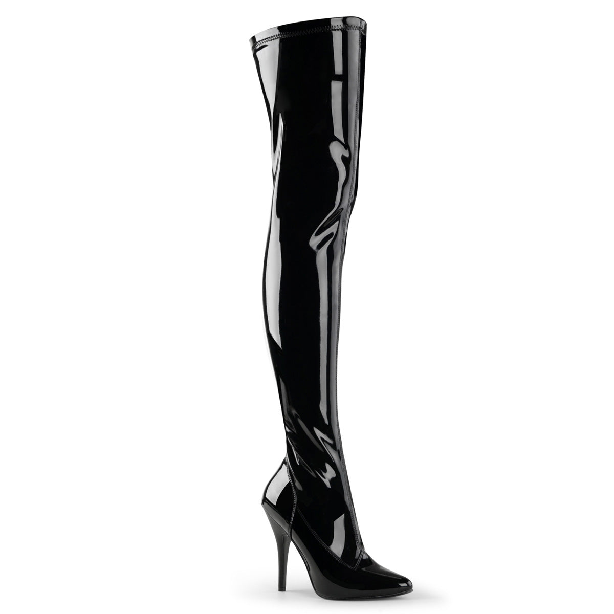 SEDUCE-3000 5" Plain Stretch Thigh Boot