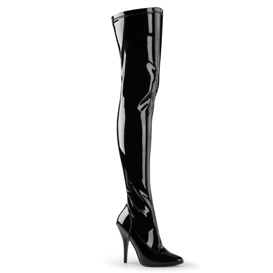 SEDUCE-3000 5" Plain Stretch Thigh Boot