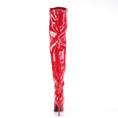 SEDUCE-3000 5" Heel Plain Stretch Thigh Boot, Side Zip