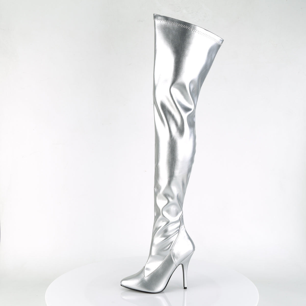 SEDUCE-3000 5" Heel Plain Stretch Thigh Boot, Side Zip