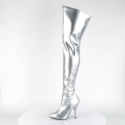 SEDUCE-3000 5" Heel Plain Stretch Thigh Boot, Side Zip