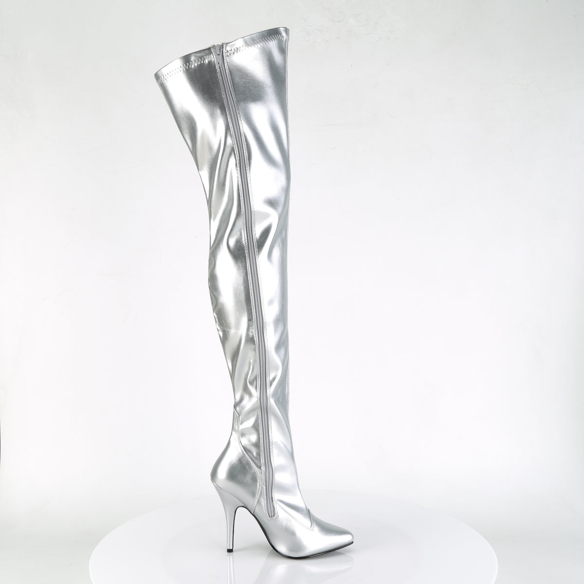 SEDUCE-3000 5" Heel Plain Stretch Thigh Boot, Side Zip