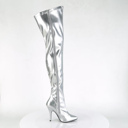SEDUCE-3000 5" Heel Plain Stretch Thigh Boot, Side Zip