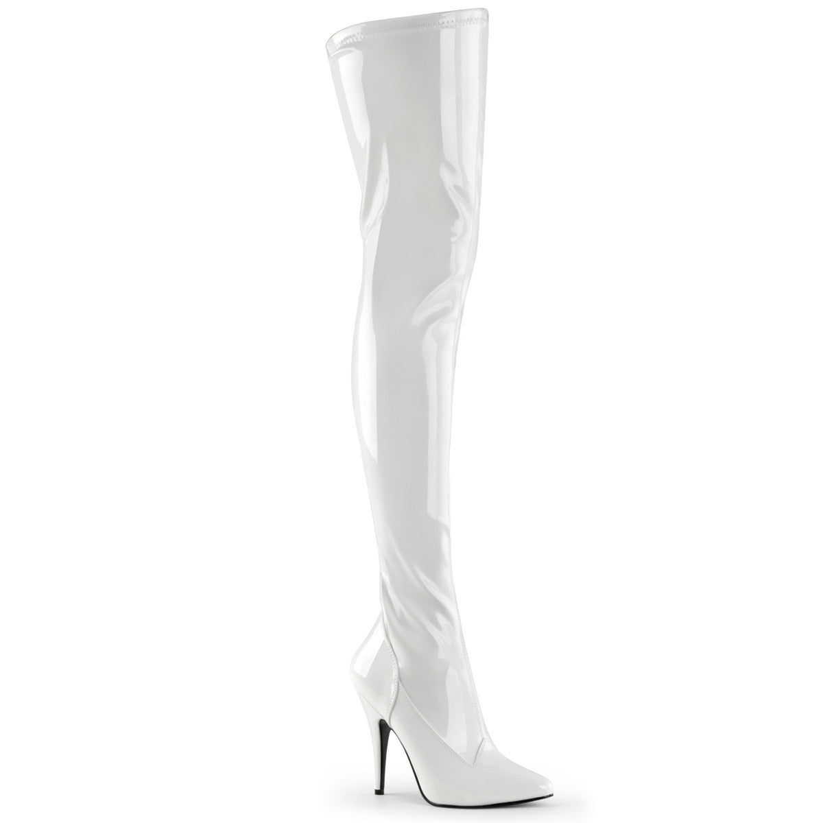 SEDUCE-3000 5" Heel Plain Stretch Thigh Boot, Side Zip