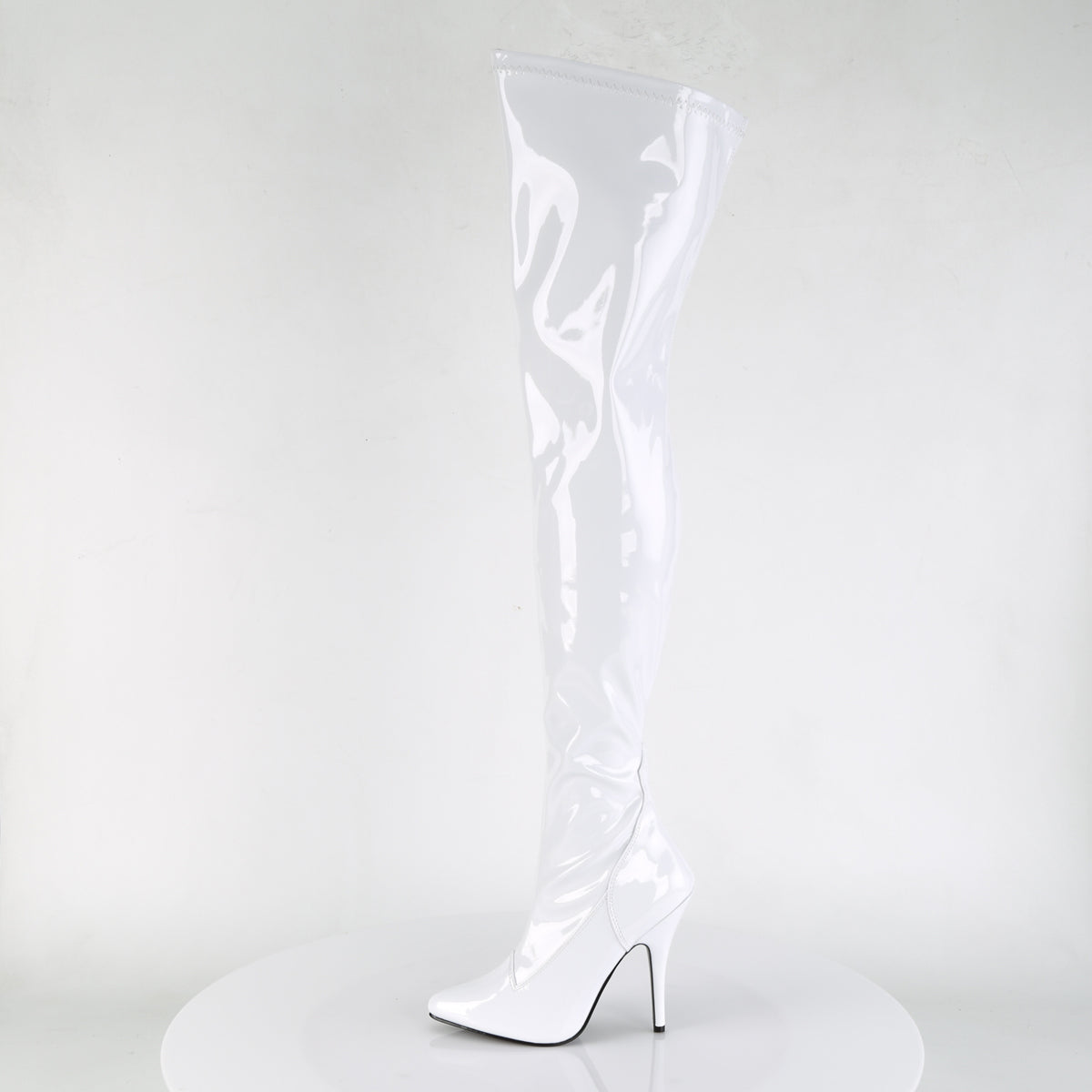 SEDUCE-3000 5" Heel Plain Stretch Thigh Boot, Side Zip
