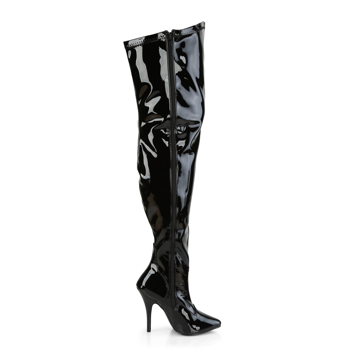 SEDUCE-3000WC 5" Heel Stretch Wide Calf Thigh Boot, Side Zip