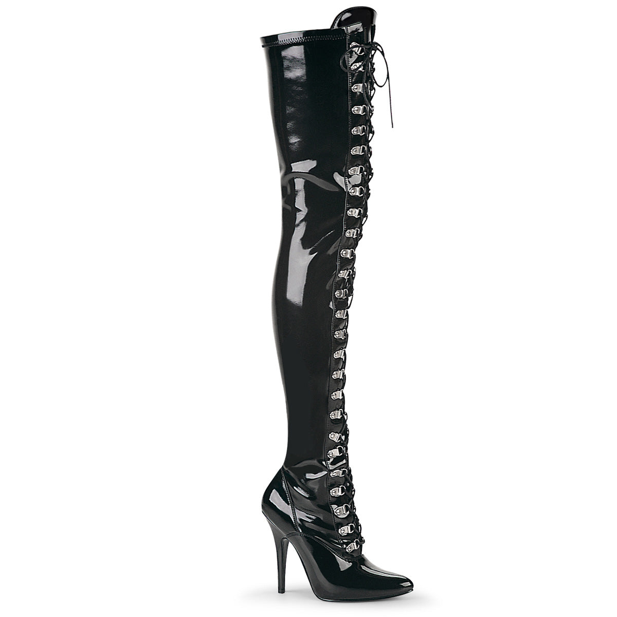 SEDUCE-3024 5" D-Ring Stretch Thigh BT, Side Zip