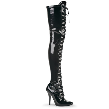 SEDUCE-3024 5" D-Ring Stretch Thigh BT, Side Zip
