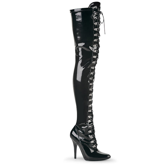 SEDUCE-3024 5" D-Ring Stretch Thigh BT, Side Zip