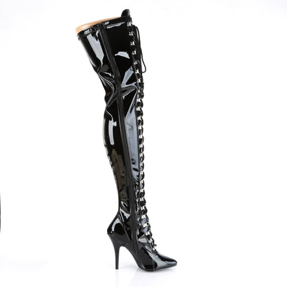 SEDUCE-3024 5" D-Ring Stretch Thigh BT, Side Zip