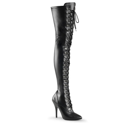 SEDUCE-3024 5" D-Ring Stretch Thigh BT, Side Zip