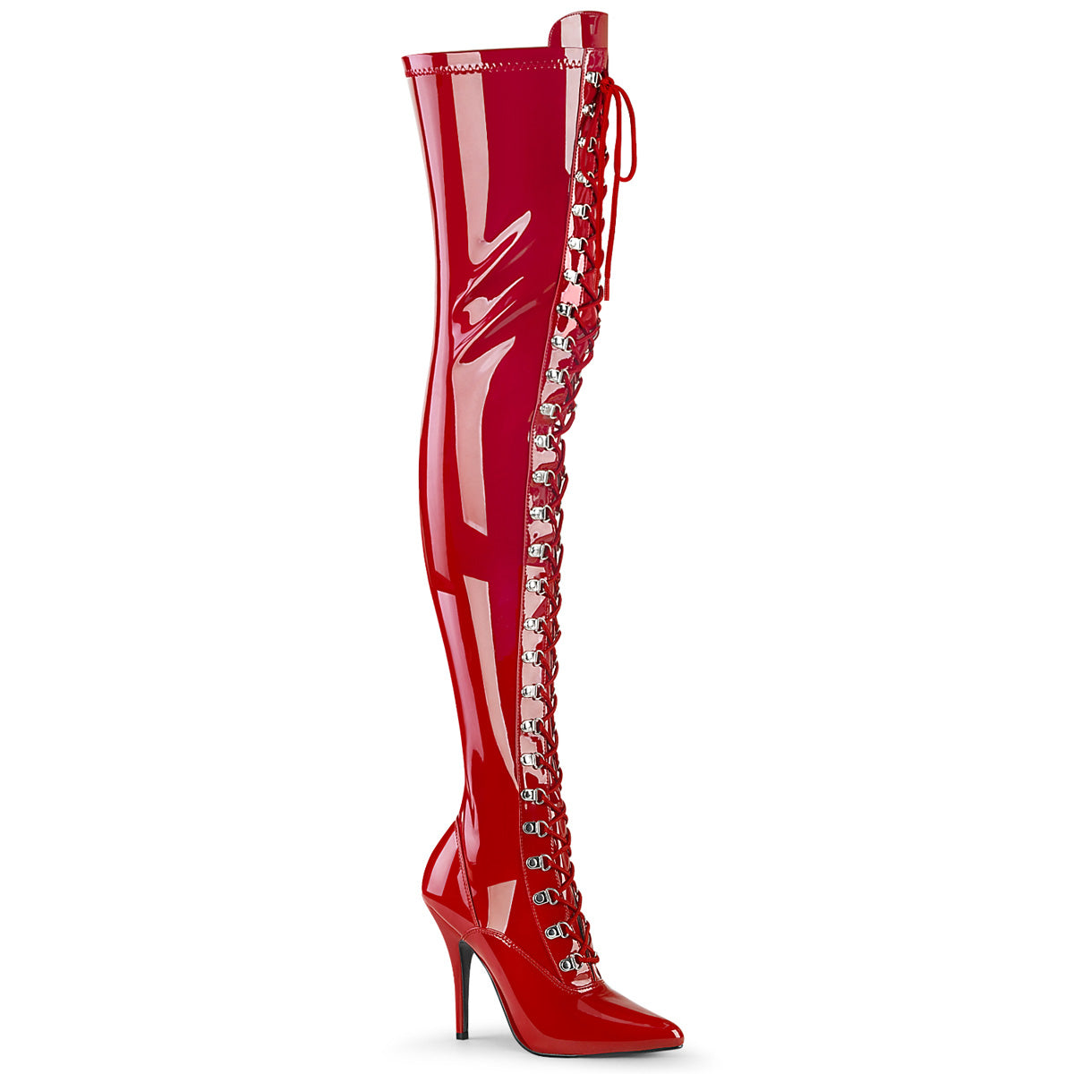 SEDUCE-3024 5" D-Ring Stretch Thigh BT, Side Zip
