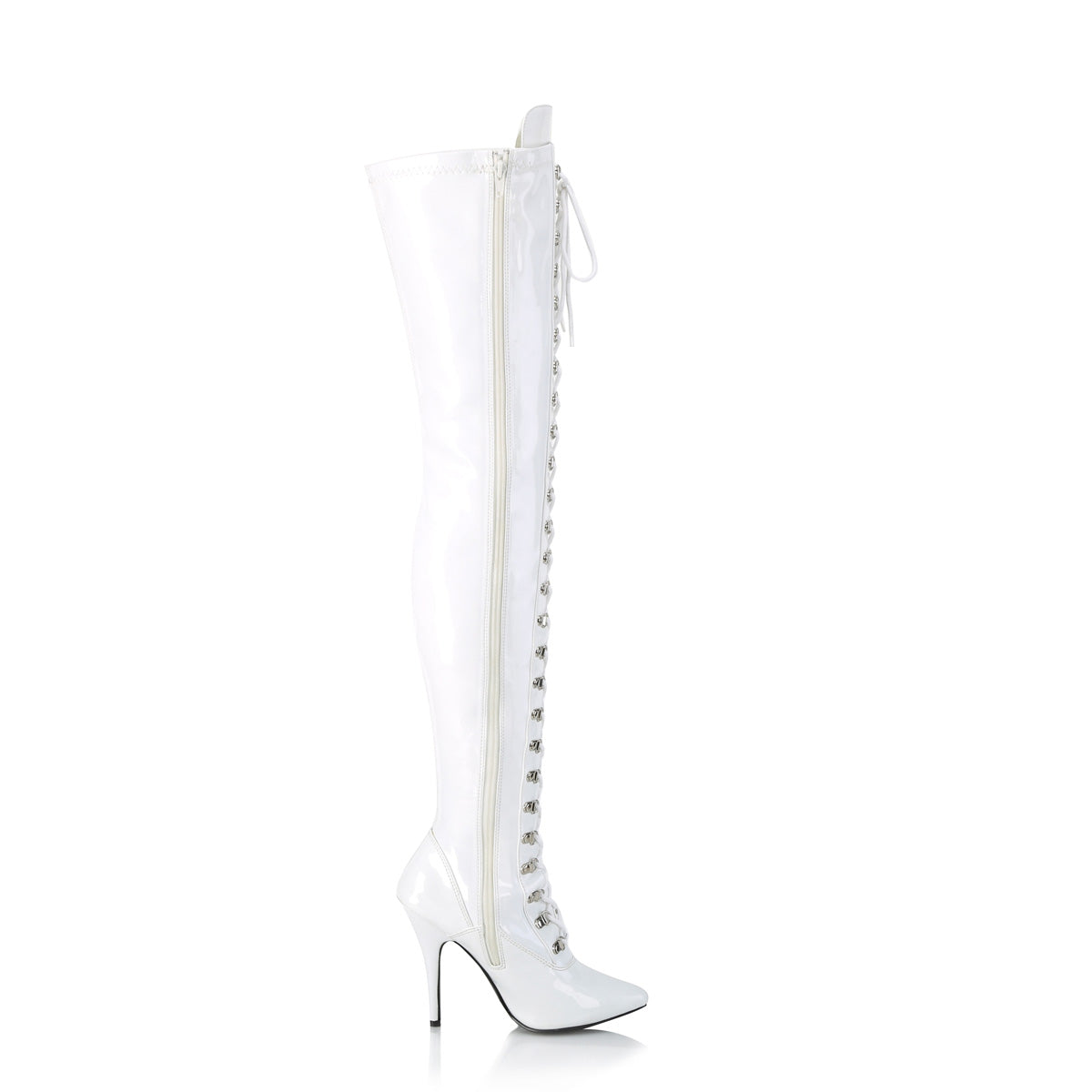 SEDUCE-3024 5" D-Ring Stretch Thigh BT, Side Zip