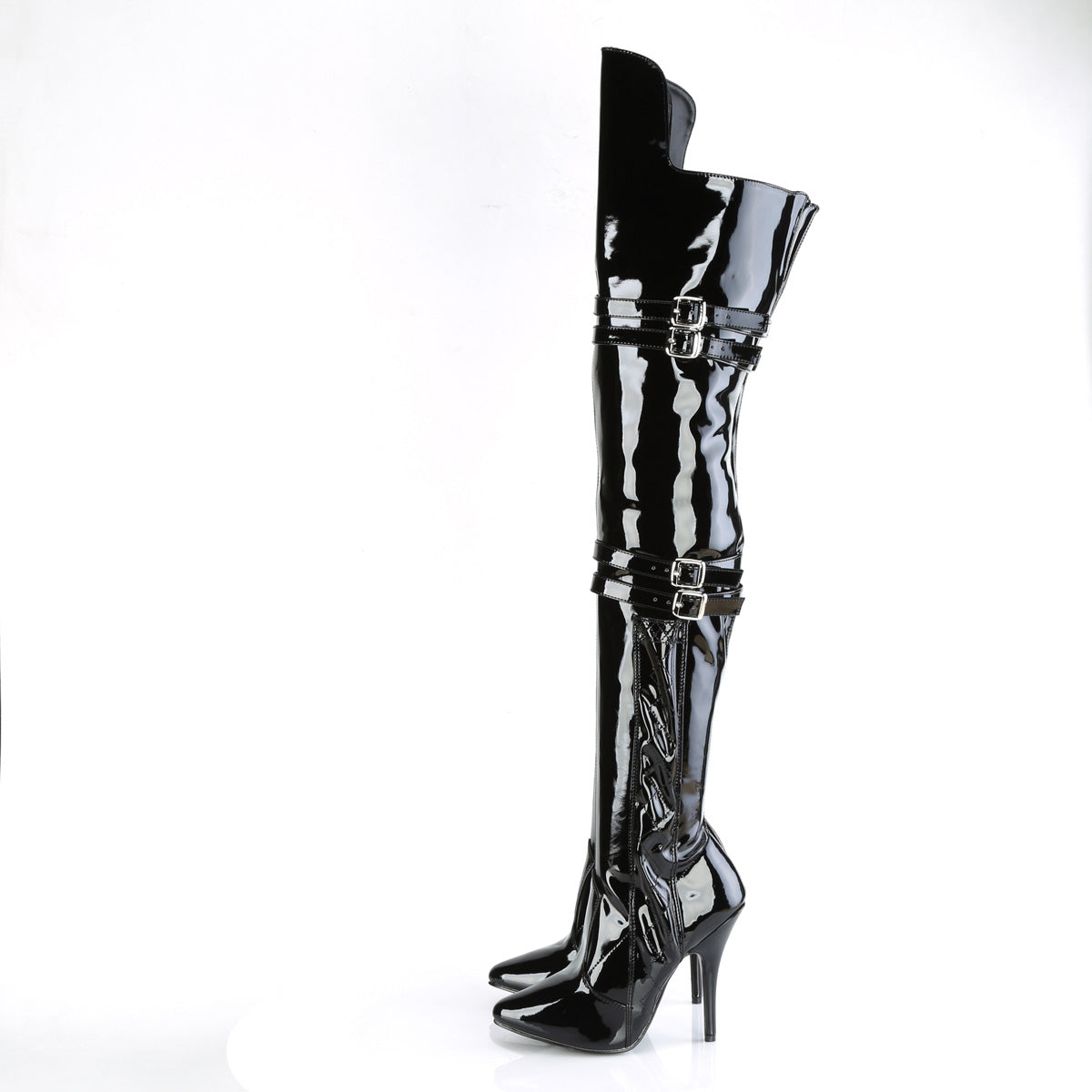SEDUCE-3080 5" Heel Thigh High Boot w/ Buckle Strap