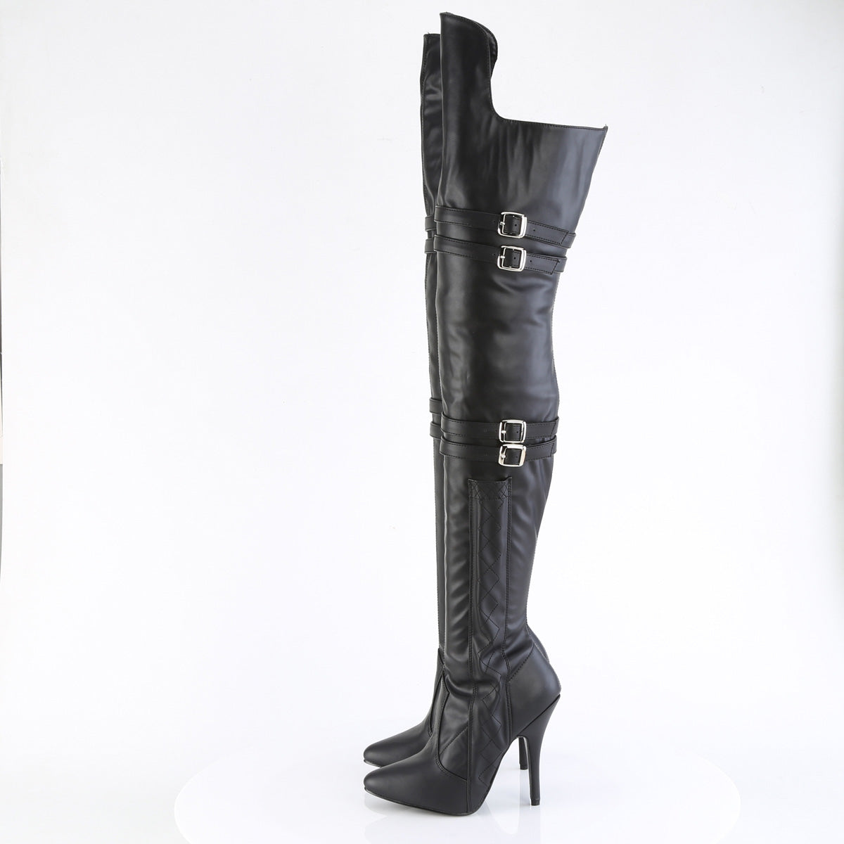 SEDUCE-3080 5" Heel Thigh High Boot w/ Buckle Strap