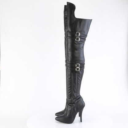 SEDUCE-3080 5" Heel Thigh High Boot w/ Buckle Strap