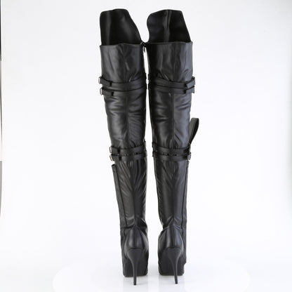 SEDUCE-3080 5" Heel Thigh High Boot w/ Buckle Strap