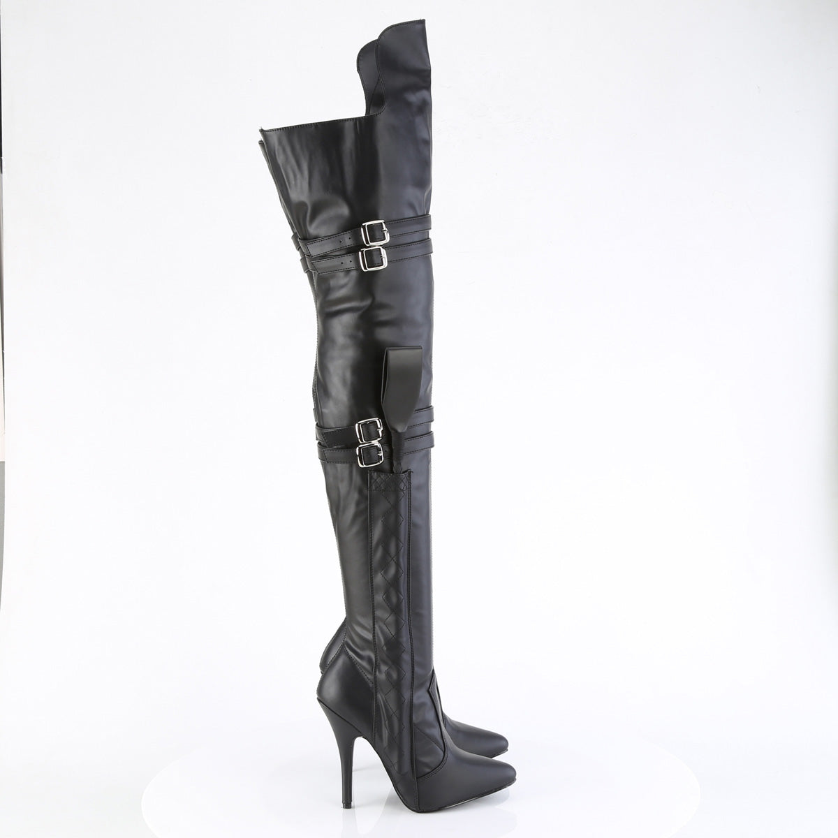 SEDUCE-3080 5" Heel Thigh High Boot w/ Buckle Strap