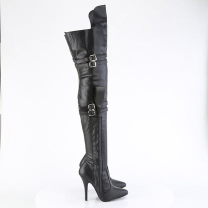 SEDUCE-3080 5" Heel Thigh High Boot w/ Buckle Strap