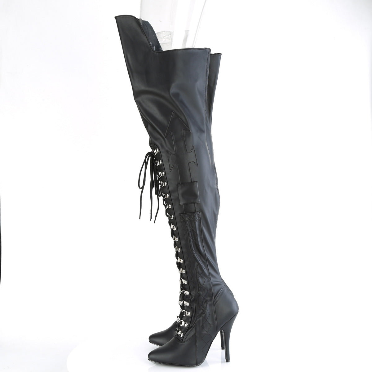 SEDUCE-3082 *5" Heel Lace-Up Thigh High Boot