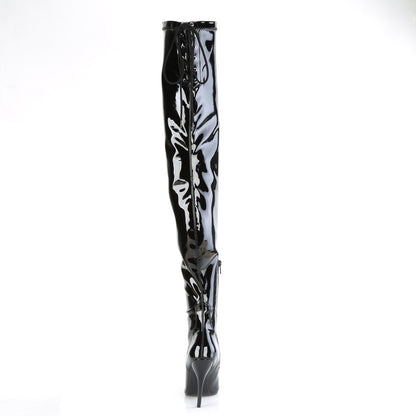 SEDUCE-4000SLT 5" Heel Lace Back Stretch Crotch Boot, Side Zip