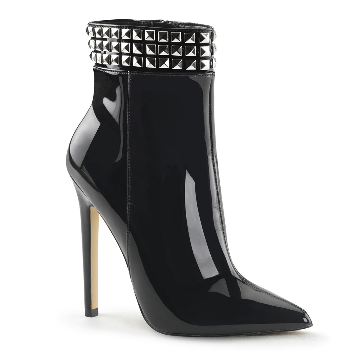 SEXY-1006 5" Heel Ankle Boot w/Metal Stud Detail, Side Zip