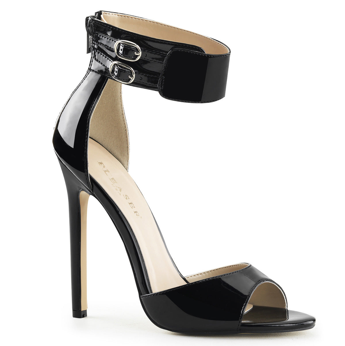 SEXY-19 *5" Heel Closed Back Ankle Strap Sandal, Back Zip