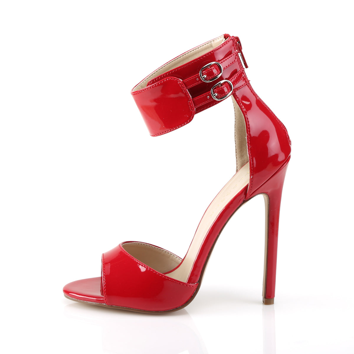SEXY-19 *5" Heel Closed Back Ankle Strap Sandal, Back Zip