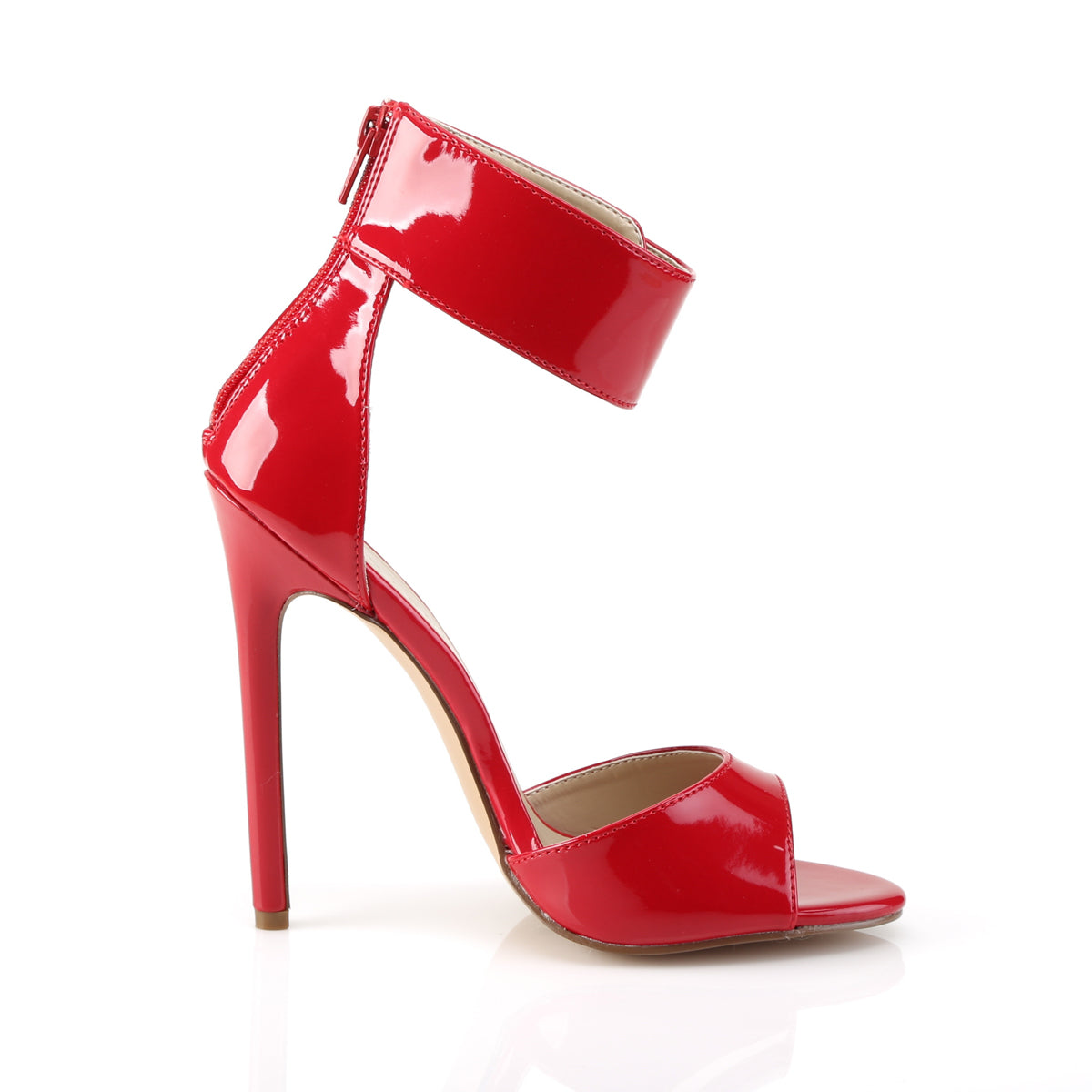 SEXY-19 *5" Heel Closed Back Ankle Strap Sandal, Back Zip