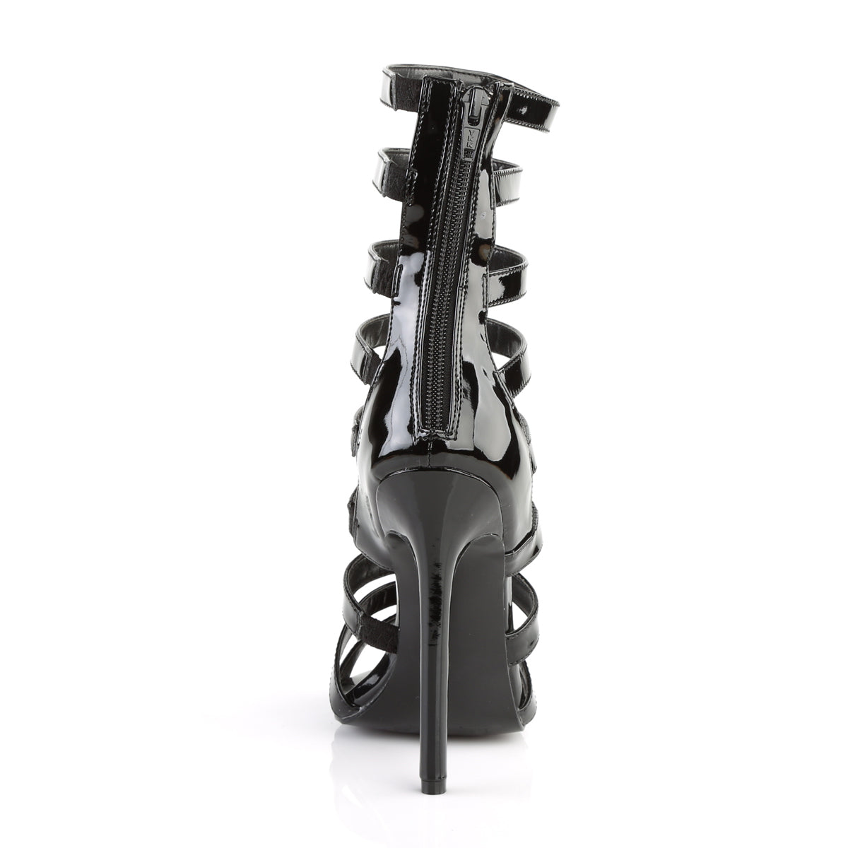 SEXY-52 5" Heel Closed Back Strappy Cage Sandal, Back Zip