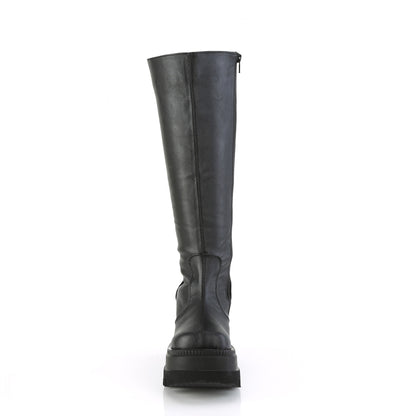 SHAKER-100WC 4 1/2" Wedge PF Wide Calf Knee High Boot, Inside Zip
