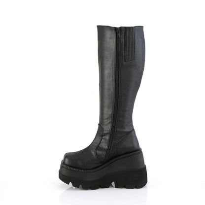 SHAKER-100WC 4 1/2" Wedge PF Wide Calf Knee High Boot, Inside Zip