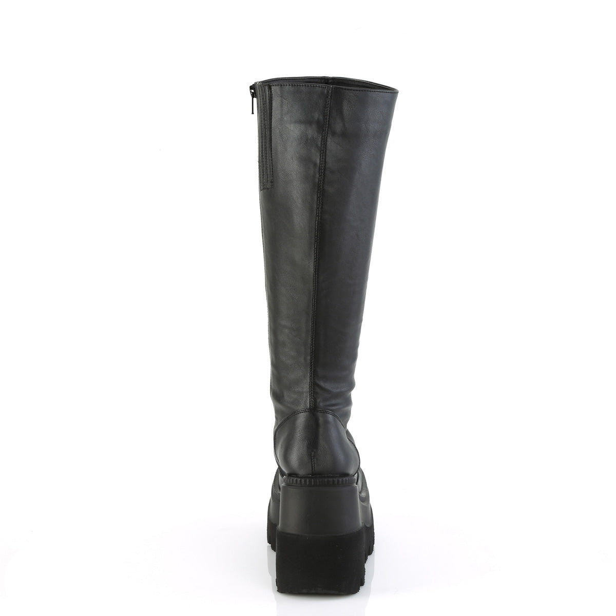 SHAKER-100WC 4 1/2" Wedge PF Wide Calf Knee High Boot, Inside Zip