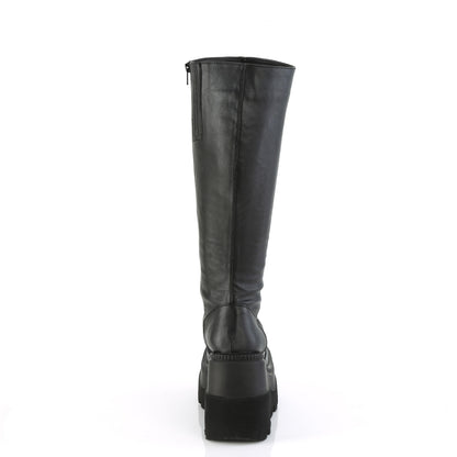 SHAKER-100WC 4 1/2" Wedge PF Wide Calf Knee High Boot, Inside Zip
