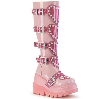 SHAKER-210 *4 1/2" Wedge PF Knee High Boot, Side Zip