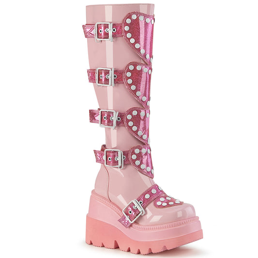 SHAKER-210 *4 1/2" Wedge PF Knee High Boot, Side Zip