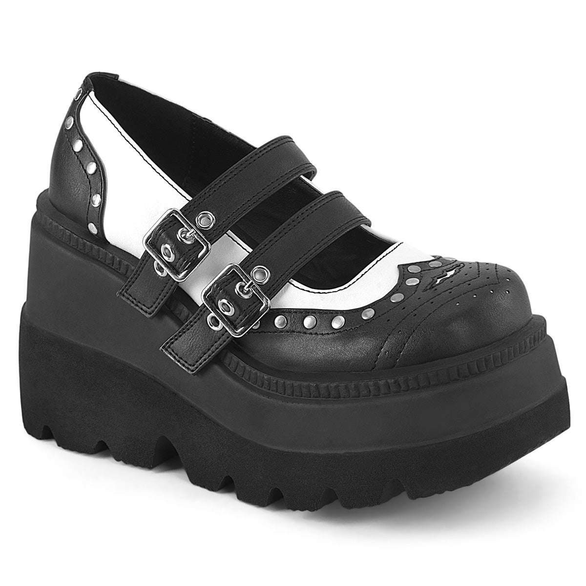 SHAKER-27 **4 1/2" Wedge PF Double Strap Maryjane
